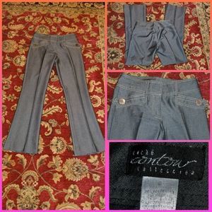 Cache Gray Wide Leg Flare Jeans
